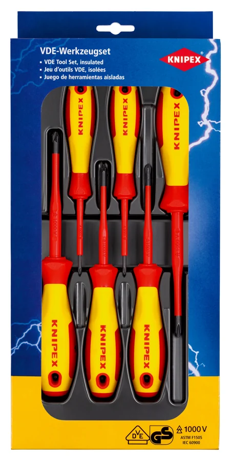 Knipex Garnitura Odvijača Slim VDE 3 križna PH + 3 križna PZ / 6 dijelni 1000V – 00 20 12 V03
