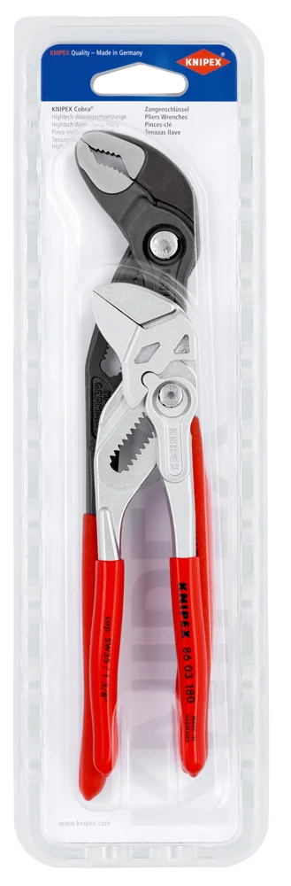 Knipex Set Kliješta Ključ 180 mm + Papige / Papagajke Cobra 250 mm / 2 dijelni – 00 31 20 V03