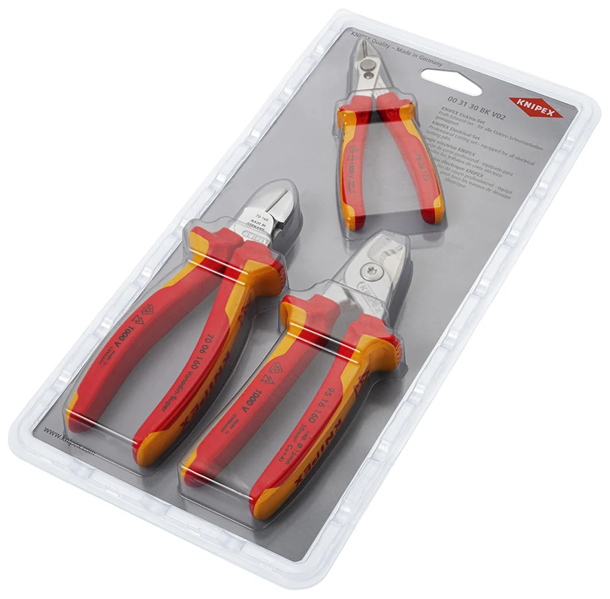 Knipex Set Kliješta Sječica Elektro 1000V / 3 dijelni – 00 31 30 BK V02