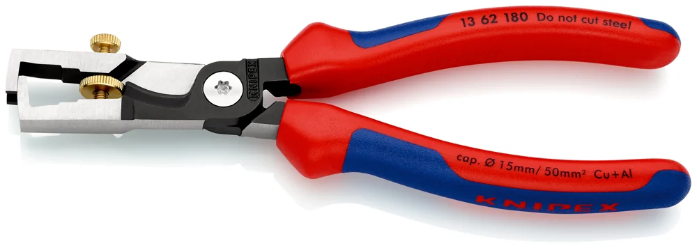 Knipex Kliješta Za Skidanje Izolacije StriX 180mm Sa Makazama Za Kablove – 13 62 180