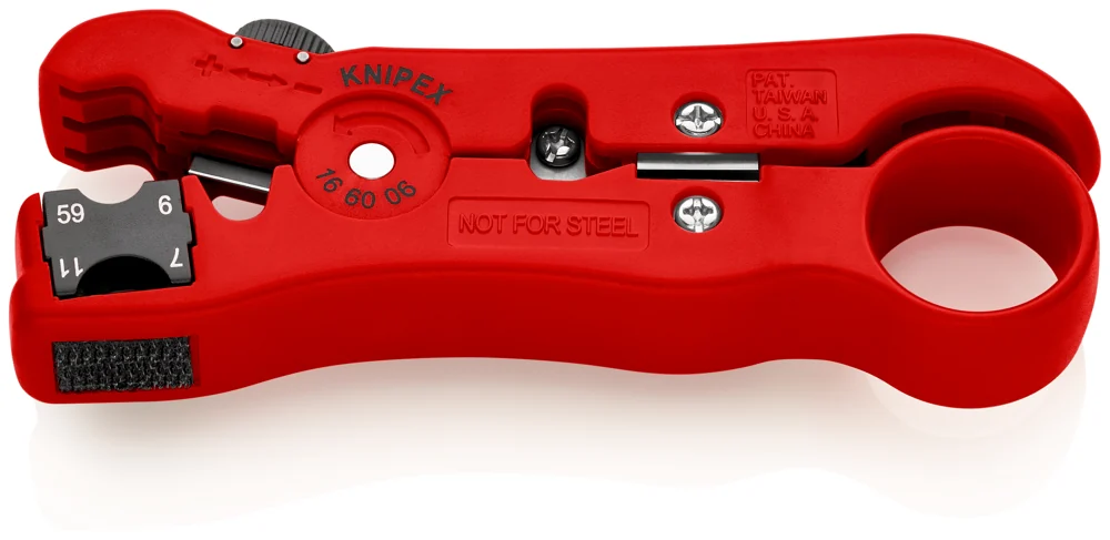 Knipex Skidač Izolacije Sa Koaksijalnog i Data Kabla RG59, RG6, RG7, RG11 – 16 60 06 SB