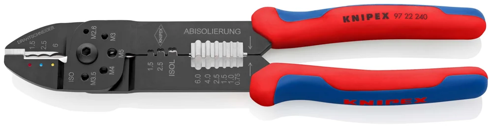 Knipex Kliješta Za Kabl Stopice Izolirane + Neizolirane 0,5 – 6,0 mm2 – 97 22 240