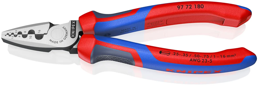 Knipex Kliješta Za Krimpanje – Stiskanje Završnih Čahura 0,25-16mm2 – 97 72 180