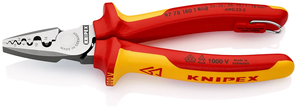 Knipex Kliješta Za Krimpanje – Stiskanje Završnih Čahura 0,25-16mm2 1000V – 97 78 180