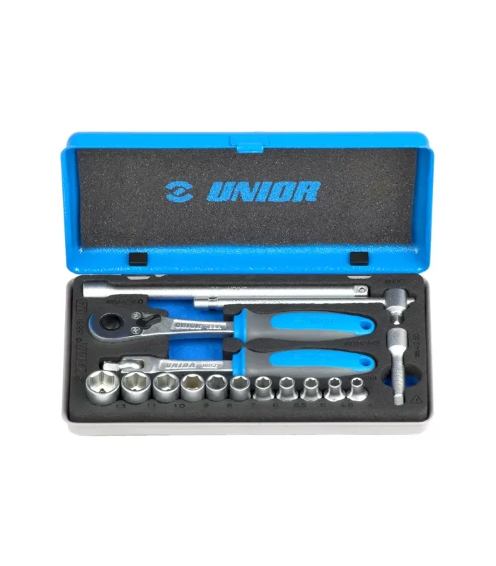 Unior – Ključevi nasadni, prihvat 1/4”, u metalnoj kutiji – 188BI