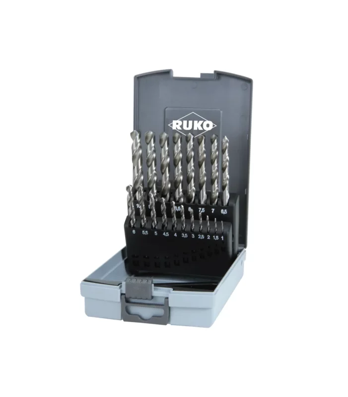 Ruko – Set spiralnih burgija HSS DIN 338, 19 kom 1–10 mm