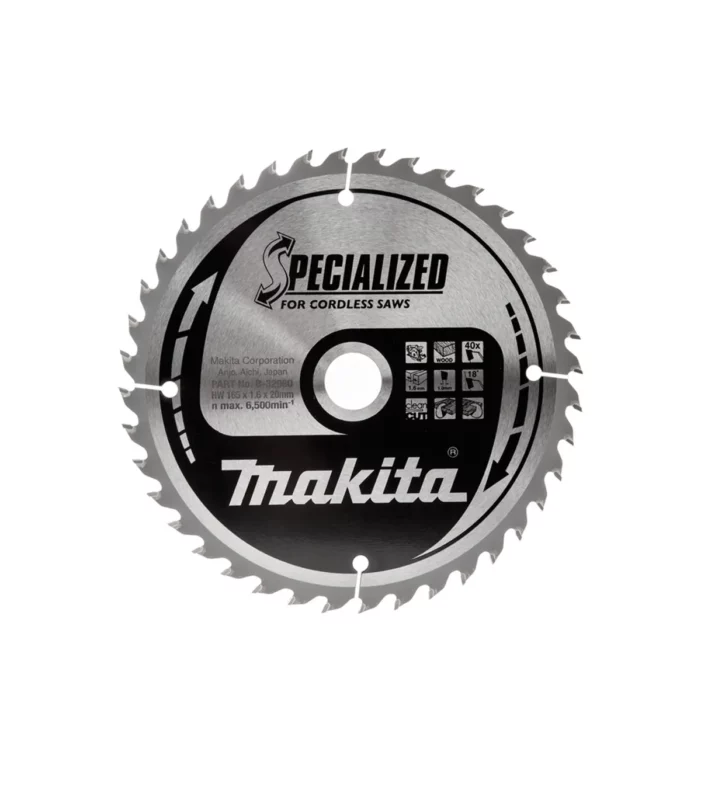 Makita – TCT Specialized list kružne pile za drvo 165 x 20 mm 40Z B-32960