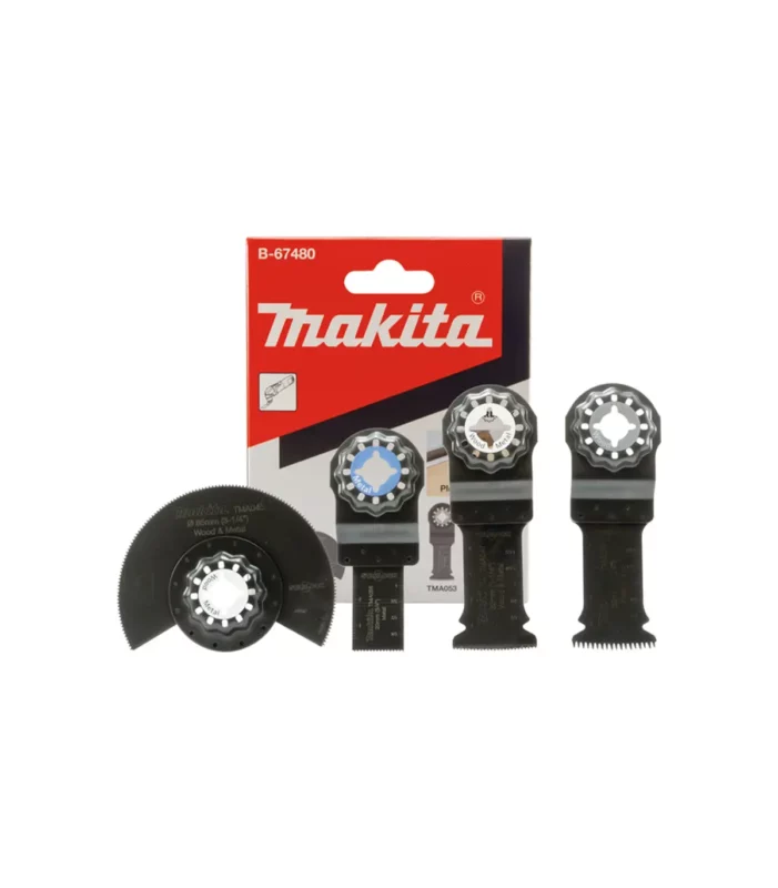 Makita – Set pribora za multifunkcijski alat 4-dijelni B-67480 – komplet oštrica za uranjanje za DTM50, DTM51, DTM52, TM30D, TM3000C, TM3010C, M9800