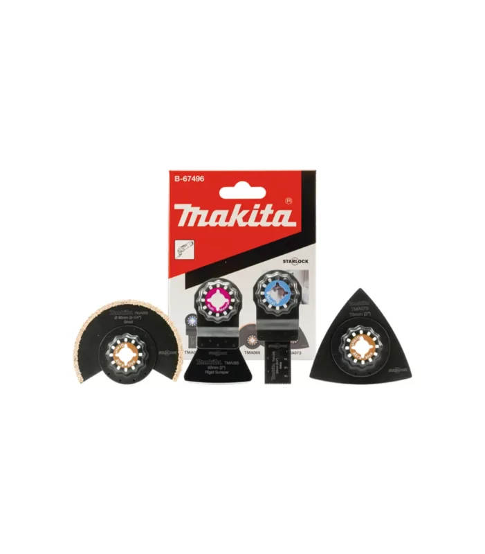 Makita – Set pribora za multifunkcijski alat 4-dijelni B-67496 – komplet za pločice za DTM50, DTM51, DTM52, TM30D, TM3000C, TM3010C, M9800