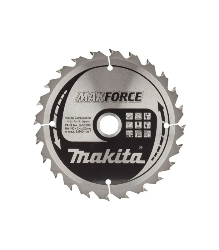 Makita – List / ploča za pilu Mak-Force 160×20 24Z (za drvo) B-08296