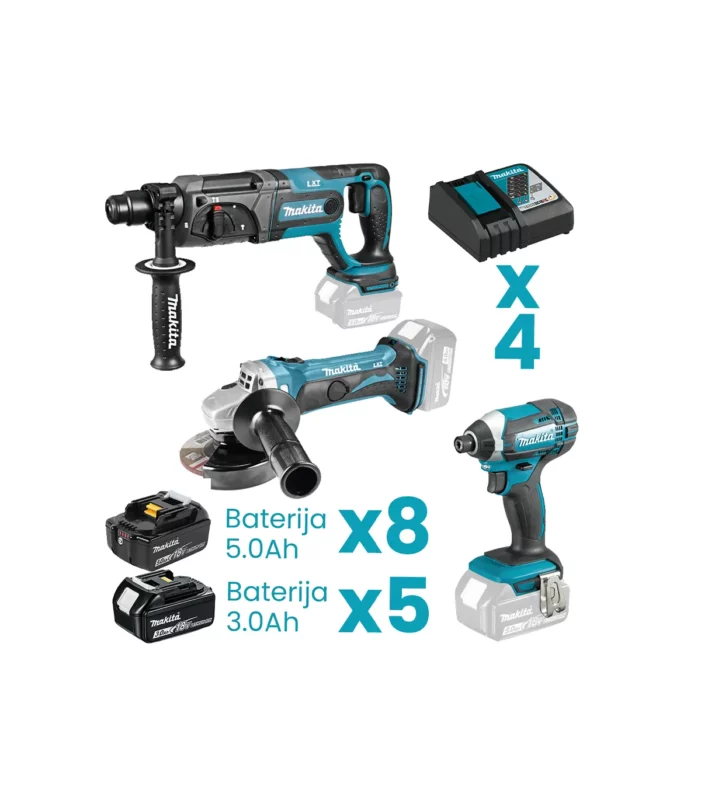 Makita – Akumulatorski set alata LXT DLXSET013 (DHR241, DTD152, DGA452)