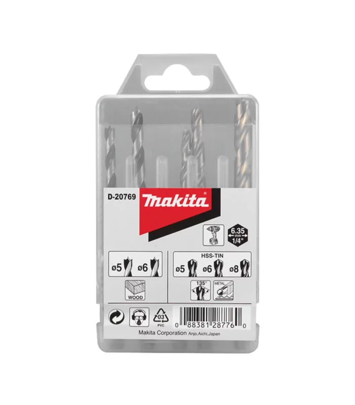 Makita – 5-dijelni set burgija za bušenje drvo, metal D-20769