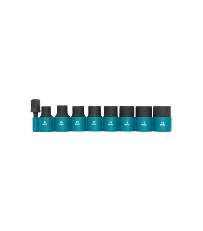 Makita – 9-dijelni set 1/2″ udarnih nasadnih ključeva s adapterom 1/4″ B-54645