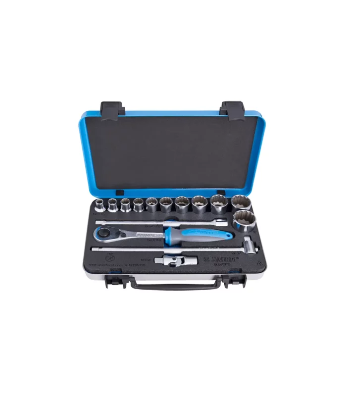 Unior – Garnitura nasadnih ključeva i pribora 1/2″ u metalnoj kutiji 190BI12P15