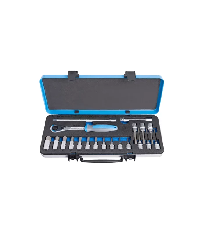 Unior – Garnitura nasadnih imbus ključeva i pribora 1/2″ u metalnoj kutiji 190BIHX1P20