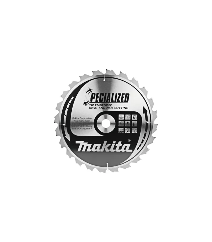 Makita – TCT oštrica pile za kružnu pilu za  drvo s čavlima 355x30x2,2 mm B-09385