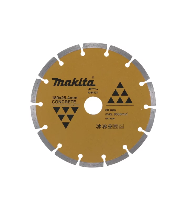Makita – Dijamantna ploča sa segmentnim rubom za beton 180×25,4×2,3 mm A-84121