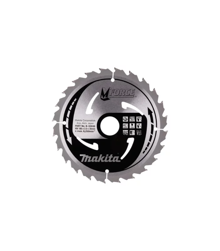 Makita – TCT oštrica pile MForce za kružnu pilu za drvo 185×30 mm 24Z B-32035