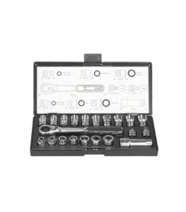 Makita – 21 dijelni set nasadnih ključeva 1/4″, 3/8″, 10-19 mm B-65604